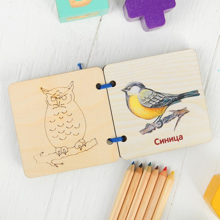 Деревянная книжка-картинка "Птицы"