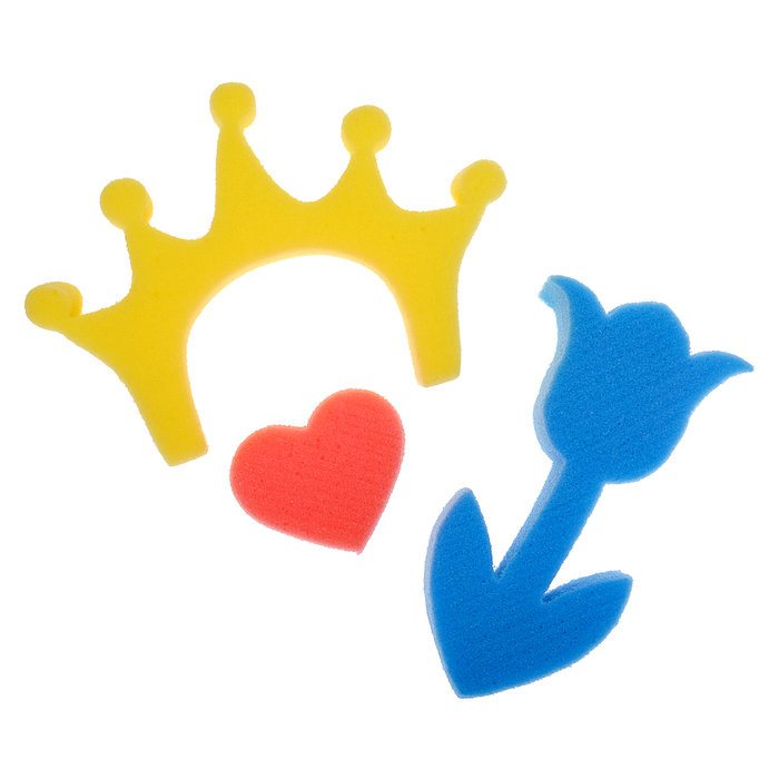 Детские губки «Принцесса», набор 3 шт., МИКС