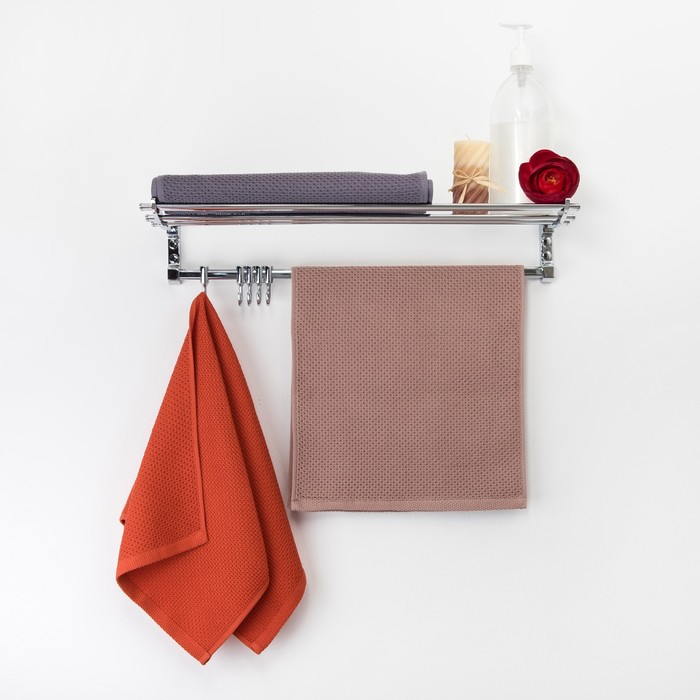 Полотенце "Этель" Соты кофе 30*74 см, 380 г/м2, 100% хлопок