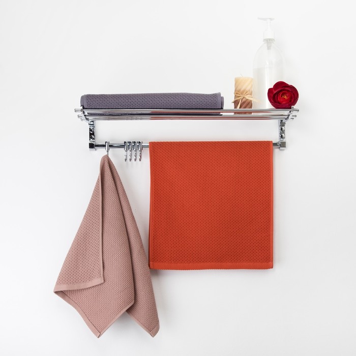 Полотенце "Этель" Соты терракот 30*74 см, 380 г/м2, 100% хлопок