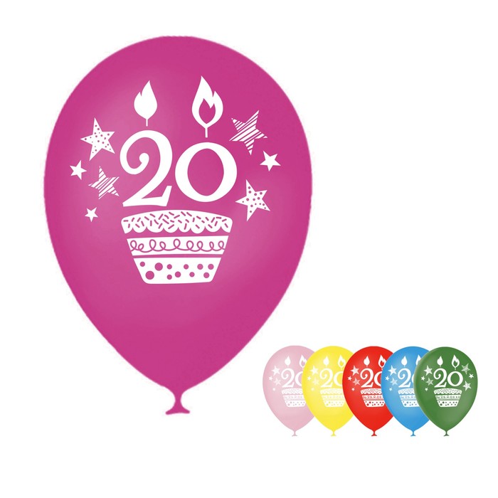 Шар воздушный "20 лет", 12", набор 25 шт.