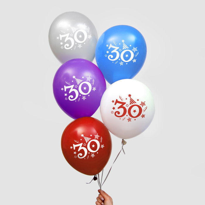 Шар воздушный "30 лет", 12", набор 25 шт.