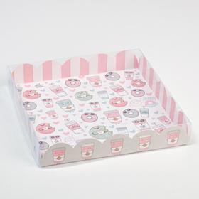 

Коробка для кондитерских изделий с PVC-крышкой «Доброе утро!», 18 × 18 × 3 см