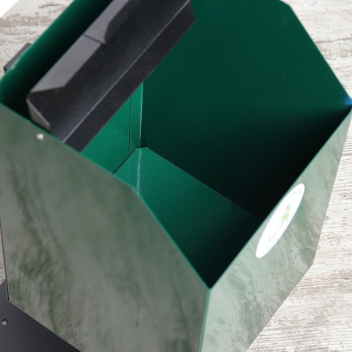 Урна уличная квадратная с пепельницей, 17 л, зелёная