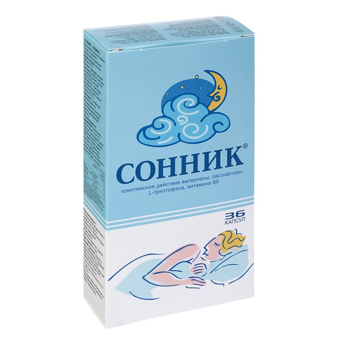 Капсулы Сонник снотворные с успокаивающим свойством, 36 капсул по 0.3 г