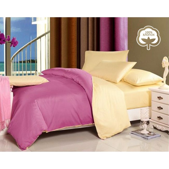 КПБ евро, 240х260 см на рез., 200х220 см, 50х70 см-2 шт., сатин 1014-JT34