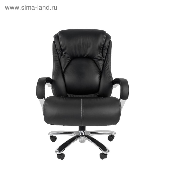 Офисное кресло Chairman 402, кожа, чёрное офисное кресло chairman 410 черный