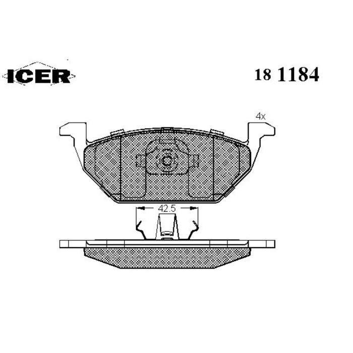Колодки тормозные дисковые ICER 181184