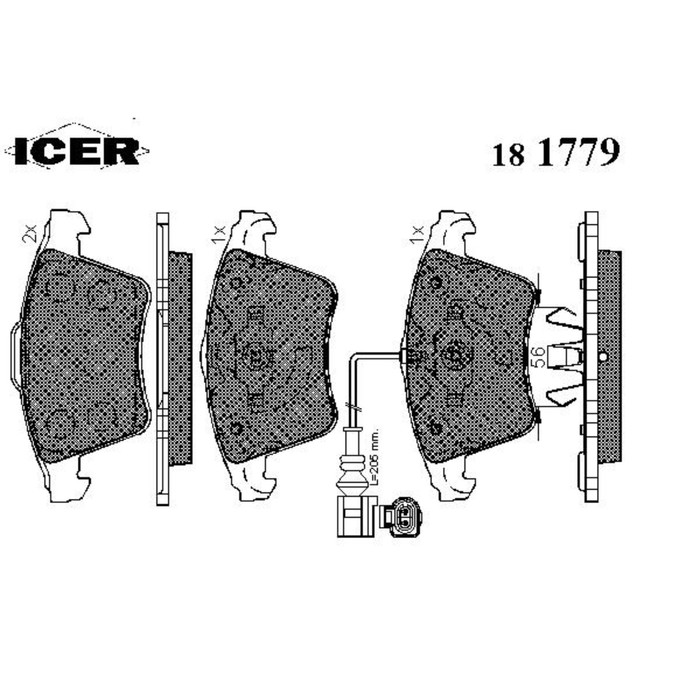 Колодки тормозные дисковые, комплект ICER 181779