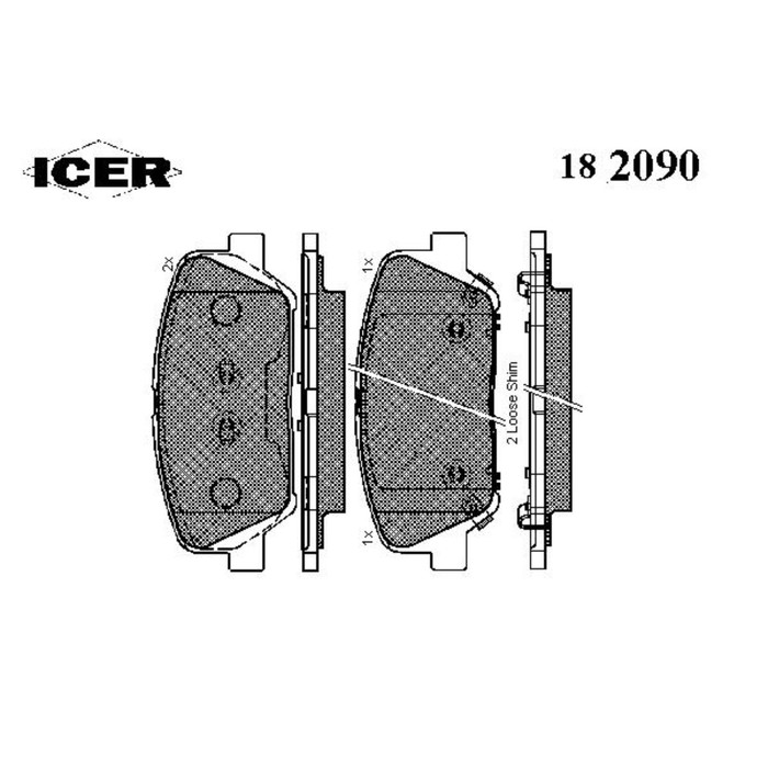 Колодки тормозные дисковые ICER 182090