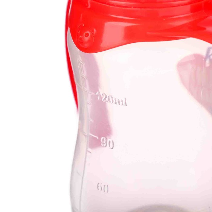 Бутылочка для кормления «Люблю маму и папу» детская приталенная, с ручками, 150 мл, от 0 мес., цвет красный
