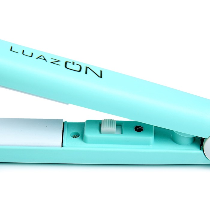 Выпрямитель мини LuazON LW-27, 25 Вт, керамическое покрытие, белые пластины, бирюзовый