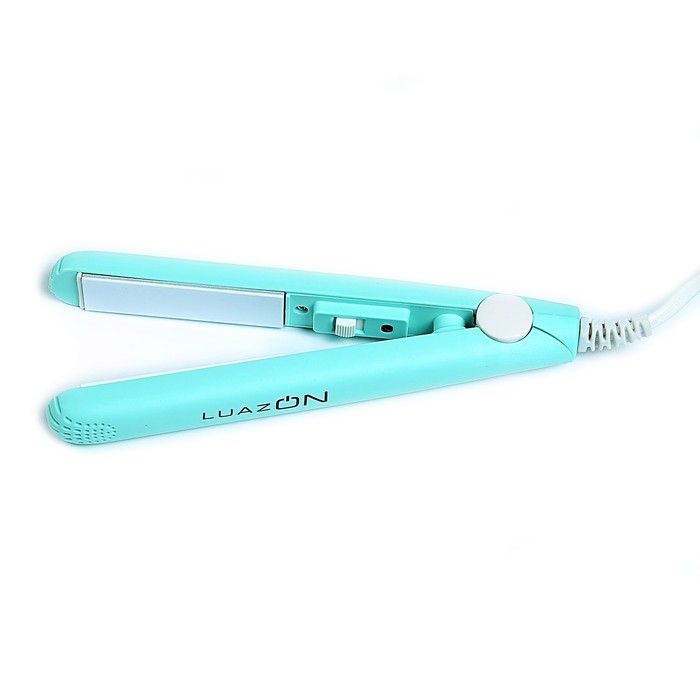 Выпрямитель мини LuazON LW-27, 25 Вт, керамическое покрытие, белые пластины, бирюзовый