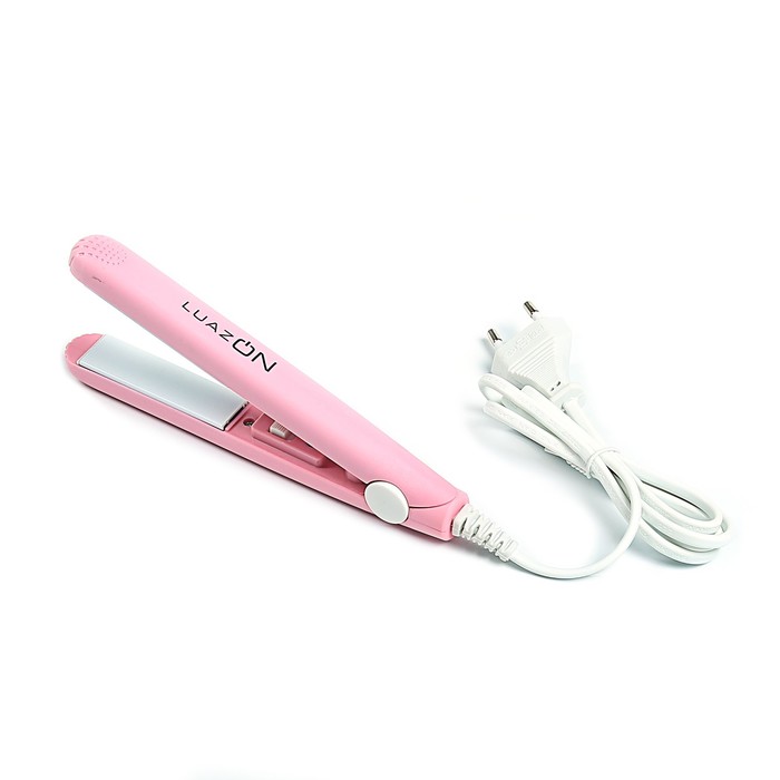 Выпрямитель мини LuazON LW-27, 25 Вт, керамическое покрытие, белые пластины, розовый