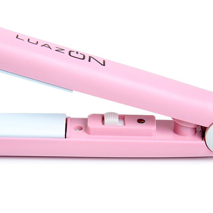 Выпрямитель мини LuazON LW-27, 25 Вт, керамическое покрытие, белые пластины, розовый