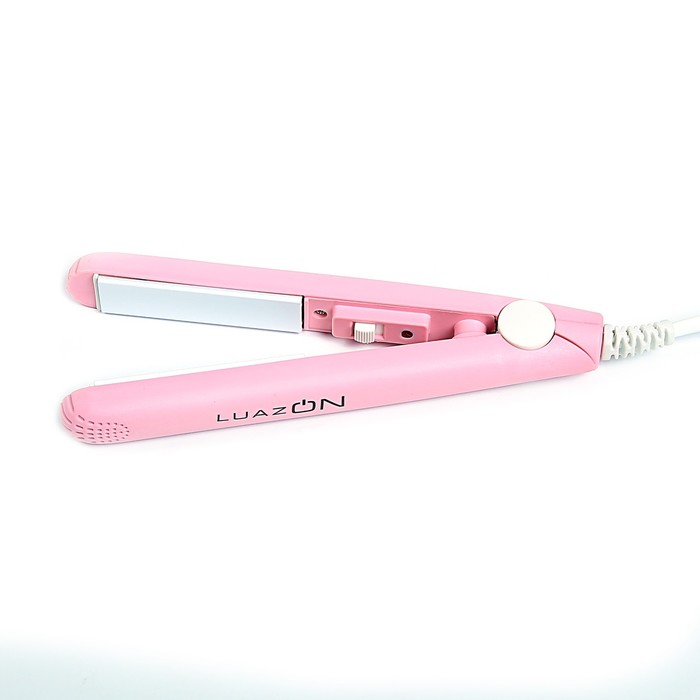 Выпрямитель мини LuazON LW-27, 25 Вт, керамическое покрытие, белые пластины, розовый