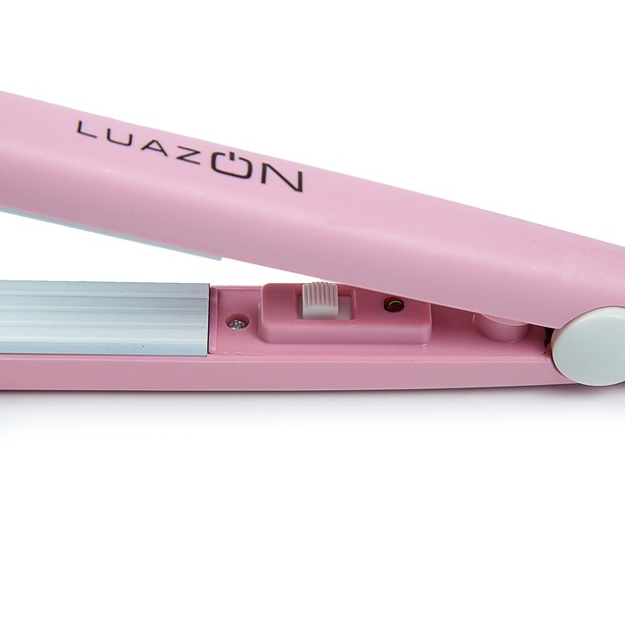 Щипцы-гофре мини LuazON LW-26, 25 Вт, керамическое покрытие, белые пластины, розовый