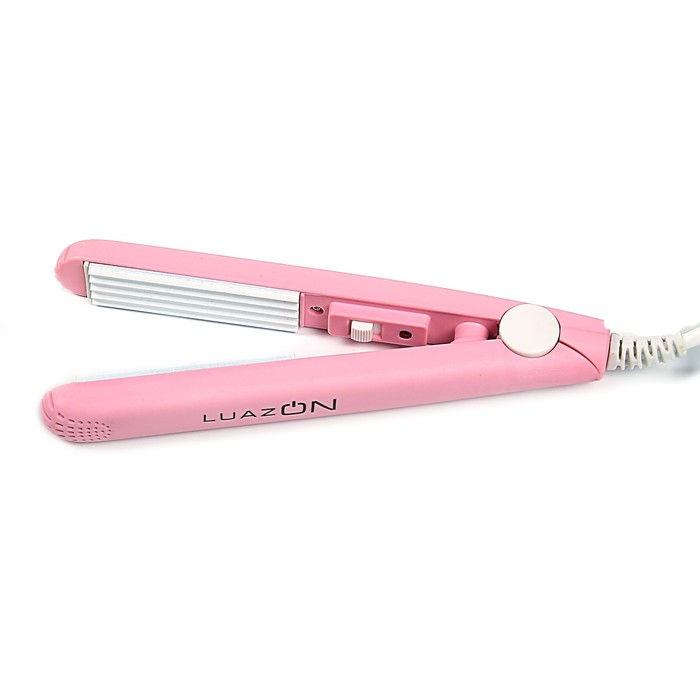 Щипцы-гофре мини LuazON LW-26, 25 Вт, керамическое покрытие, белые пластины, розовый