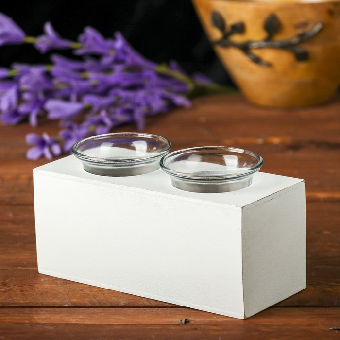 Подсвечник дерево 2 свечи "Золотая ветвь" свеча в комплекте 8,2х15,8х7,2 см