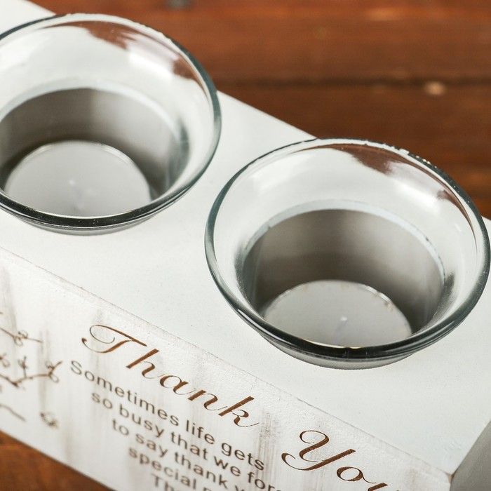 Подсвечник дерево 2 свечи "Золотая ветвь" свеча в комплекте 8,2х15,8х7,2 см