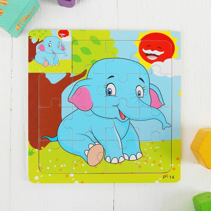 Пазл малый с картинкой "Слоник"