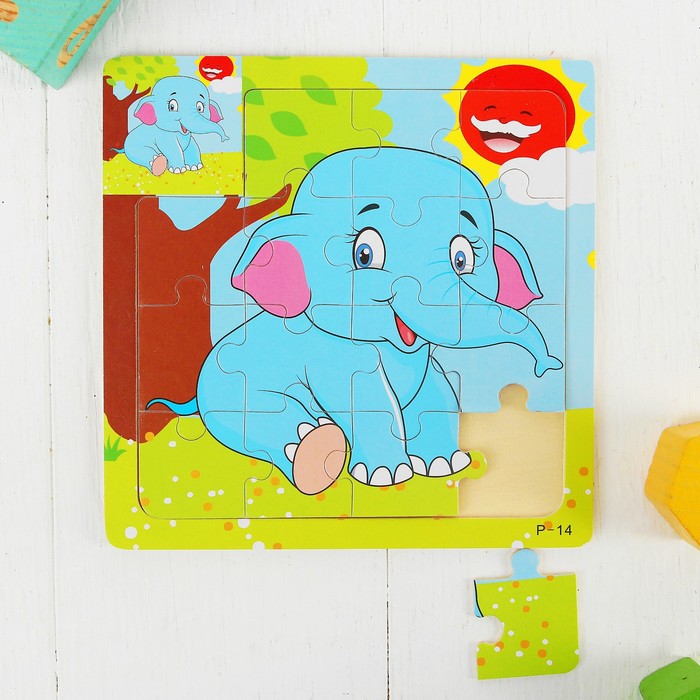 Пазл малый с картинкой "Слоник"