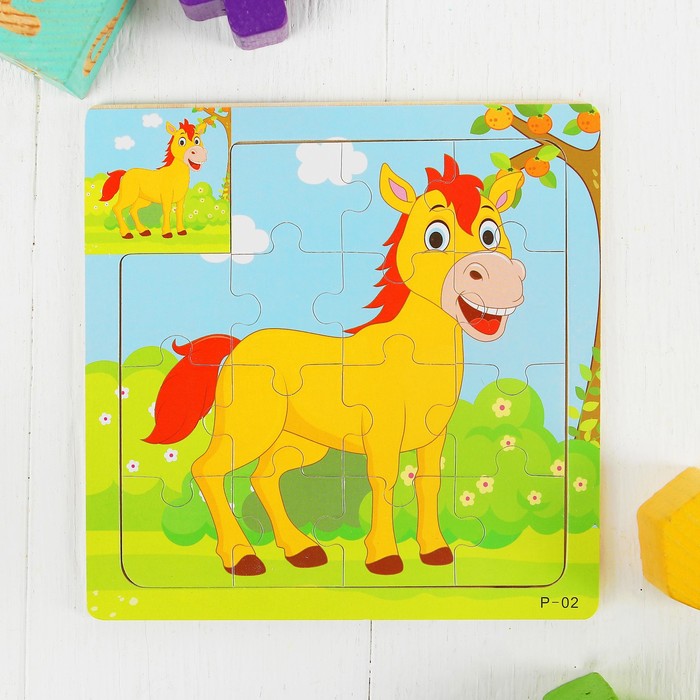 Пазл малый с картинкой "Лошадка"