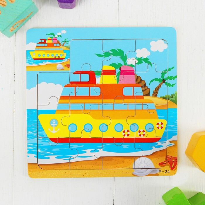 Пазл малый с картинкой "Пароход"
