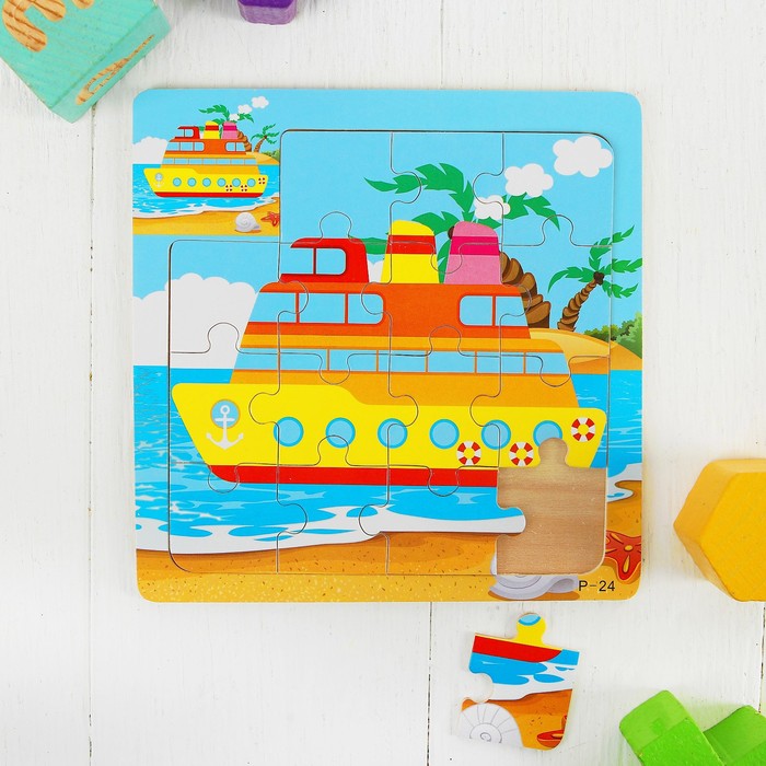 Пазл малый с картинкой "Пароход"