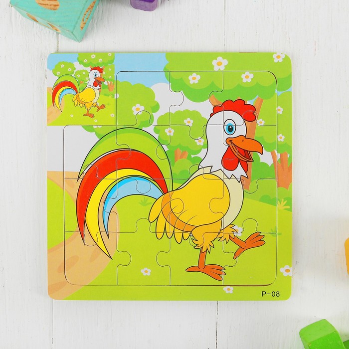 Пазл малый с картинкой "Петушок"