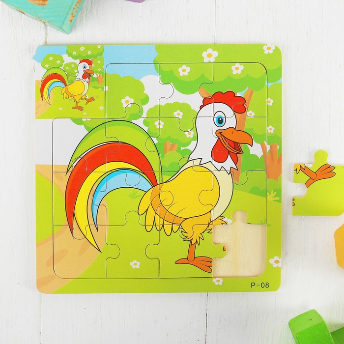 Пазл малый с картинкой "Петушок"