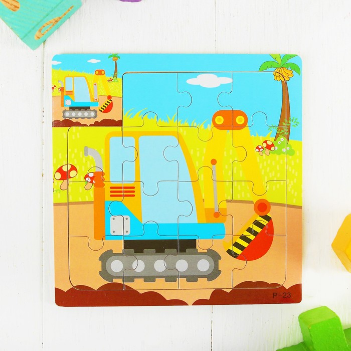 Пазл малый с картинкой "Экскаватор"