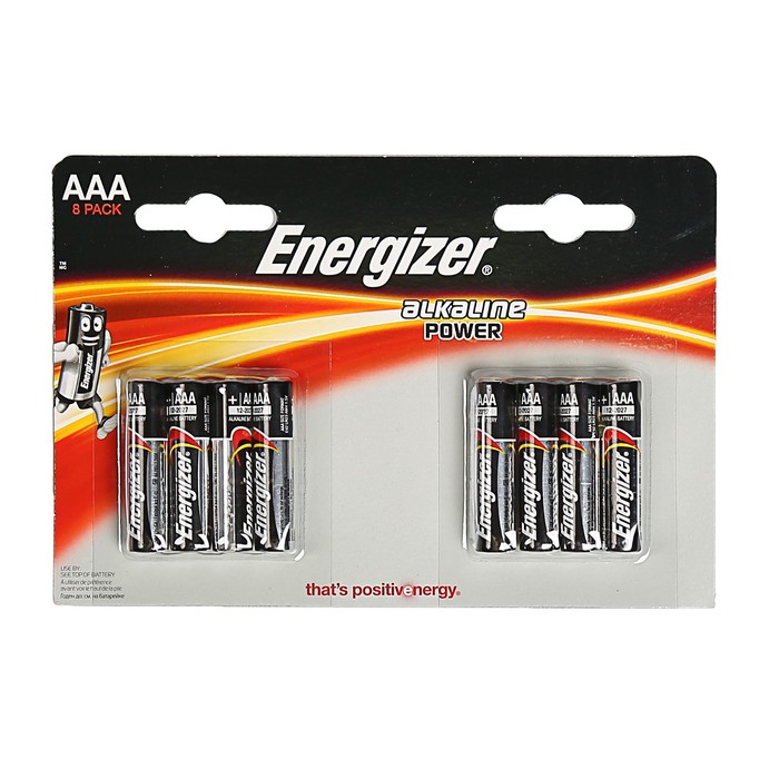Батарейка алкалиновая Energizer, ААА, LR3-8BL, блистер, 8 шт