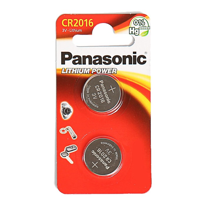 Батарейка литиевая Panasonic, CR2016-2BL, блистер, 2 шт