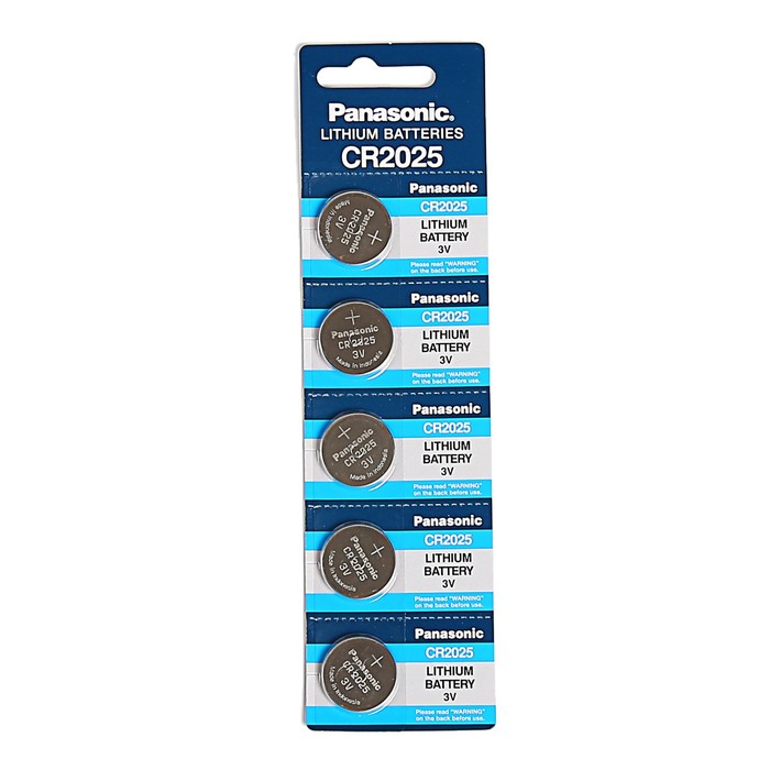 Батарейка литиевая Panasonic, CR2025-5BL, блистер, 5 шт