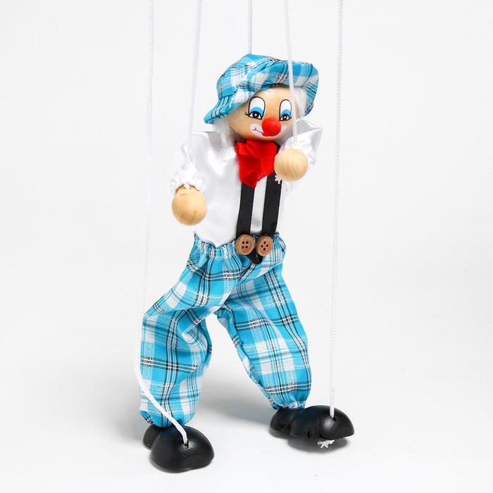 Дергунчик - марионетка на ниточках Клоун в шляпе, цвета МИКС