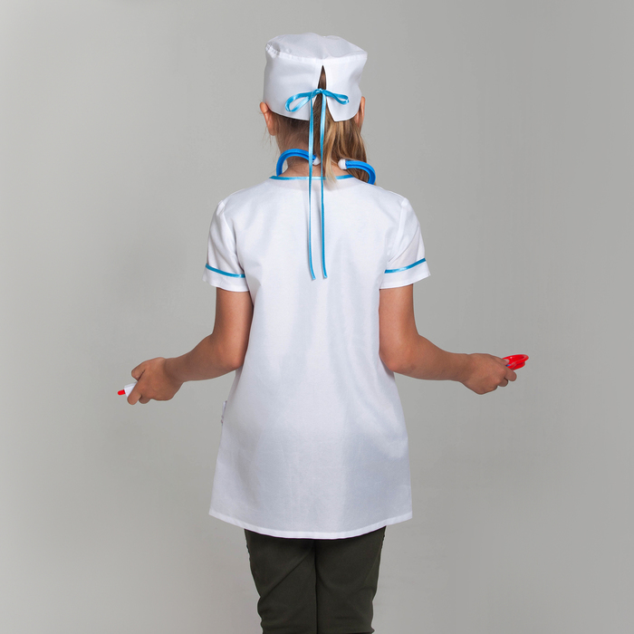 Карнавальный костюм "Доктор", халат, колпак, инструменты, р-р 32, рост 122-128 см