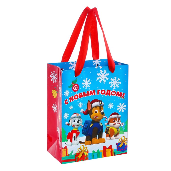 Пакет подарочный Paw Patrol «С Новым годом!», 23 х 27 х 11,5 см