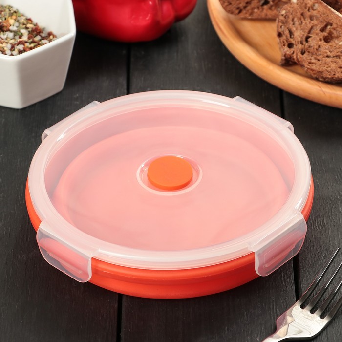 Контейнер складной 800 мл "Ронда", с крышкой, цвета МИКС