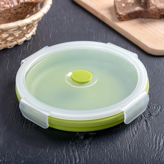 Контейнер складной 800 мл "Ронда", с крышкой, цвета МИКС