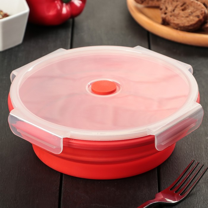 Контейнер складной 1,2 л "Рондо", с крышкой, цвета МИКС