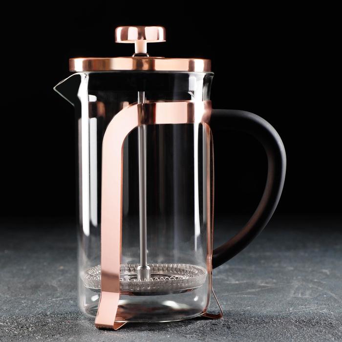 Френч-пресс 600 мл "Роскошь", цвет бронзовый