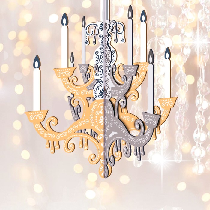Люстра "Серебро-золото"