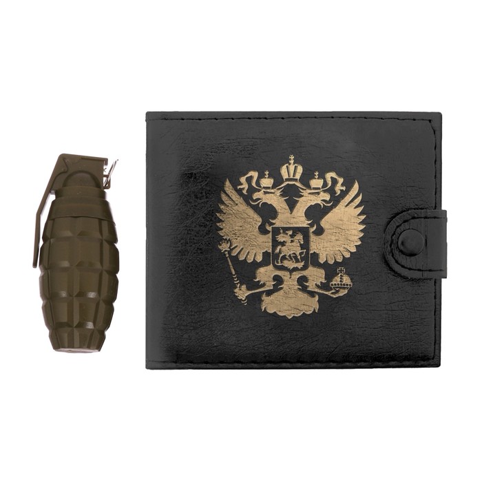 Подарочный набор "100% герой": кошелёк и ручка-граната