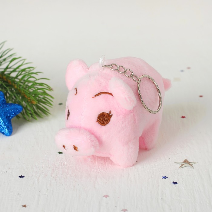 Мягкая игрушка-брелок "Хрюша" цвета микс