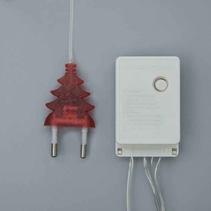 НИТЬ, 20 м, Н.С. LED-200-220V, 8 режимов, КРАСНЫЙ