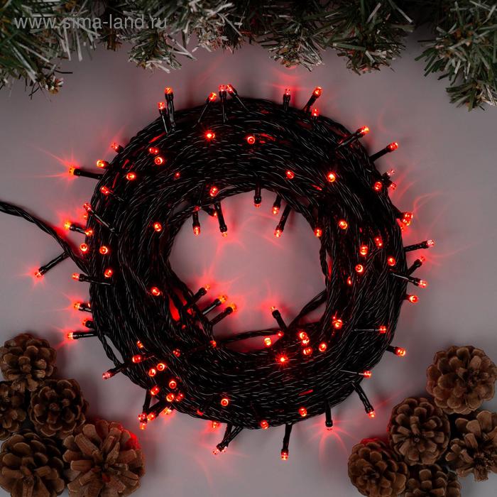 

Гирлянда «Нить» 20 м, IP20, тёмная нить, 200 LED, свечение красное, 8 режимов, 220 В