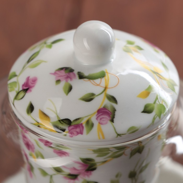 Чайник заварочный 800 мл "Прованс", с керамическим ситом и подставкой для подогрева