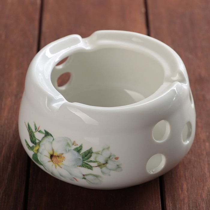 Чайник заварочный 800 мл "Яблоня", с керамическим ситом и подставкой для подогрева