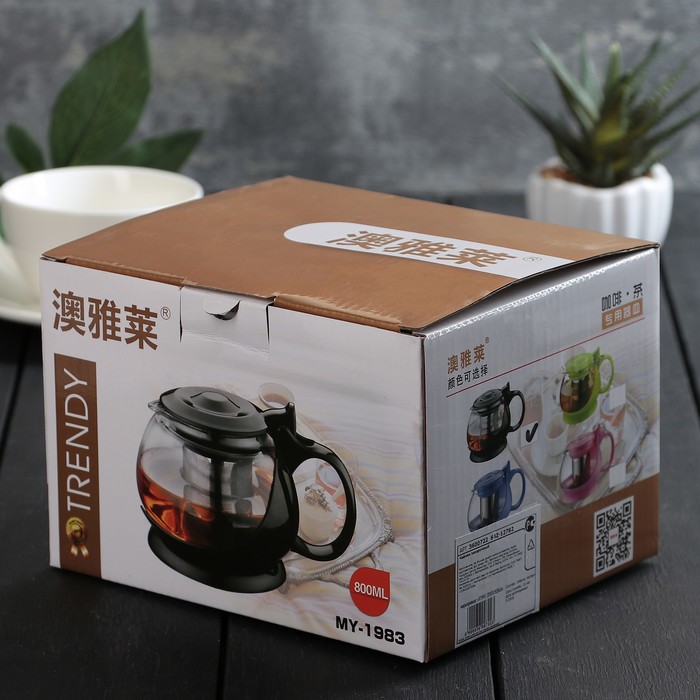 Чайник заварочный 800 мл "Бетти", цвет черный